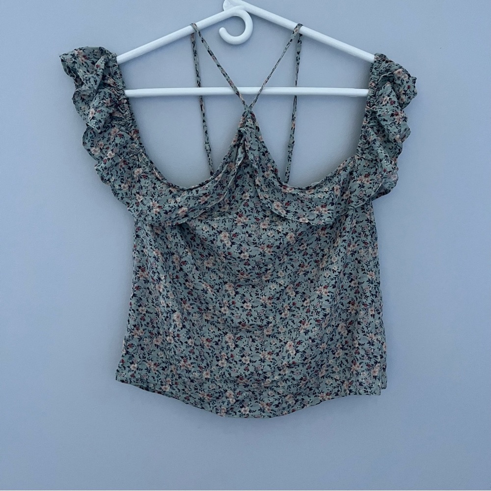 NWT American Eagle Outfitters Spaghetti Strap Cold Shoulder Tank Blouse Womens S